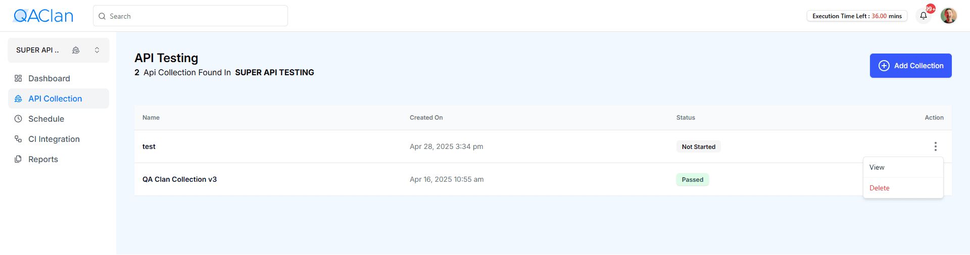 Api Test Collection List